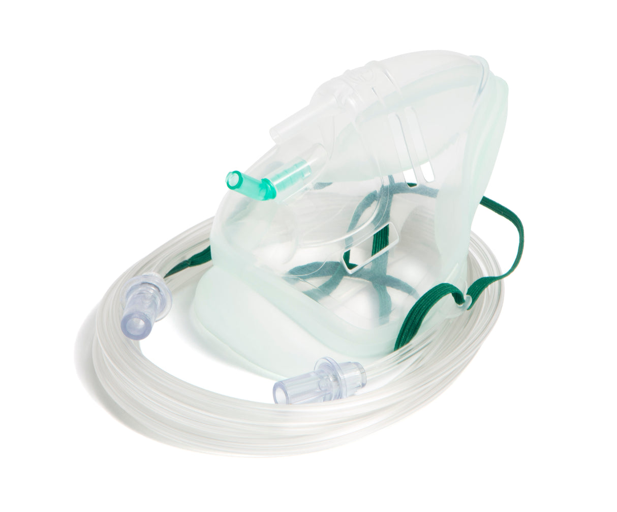 Oxygen Mask Sentri™ Intersurgical Ecolite™ Elongated Style Adult One Size Fits Most Adjustable Head Strap - Behope