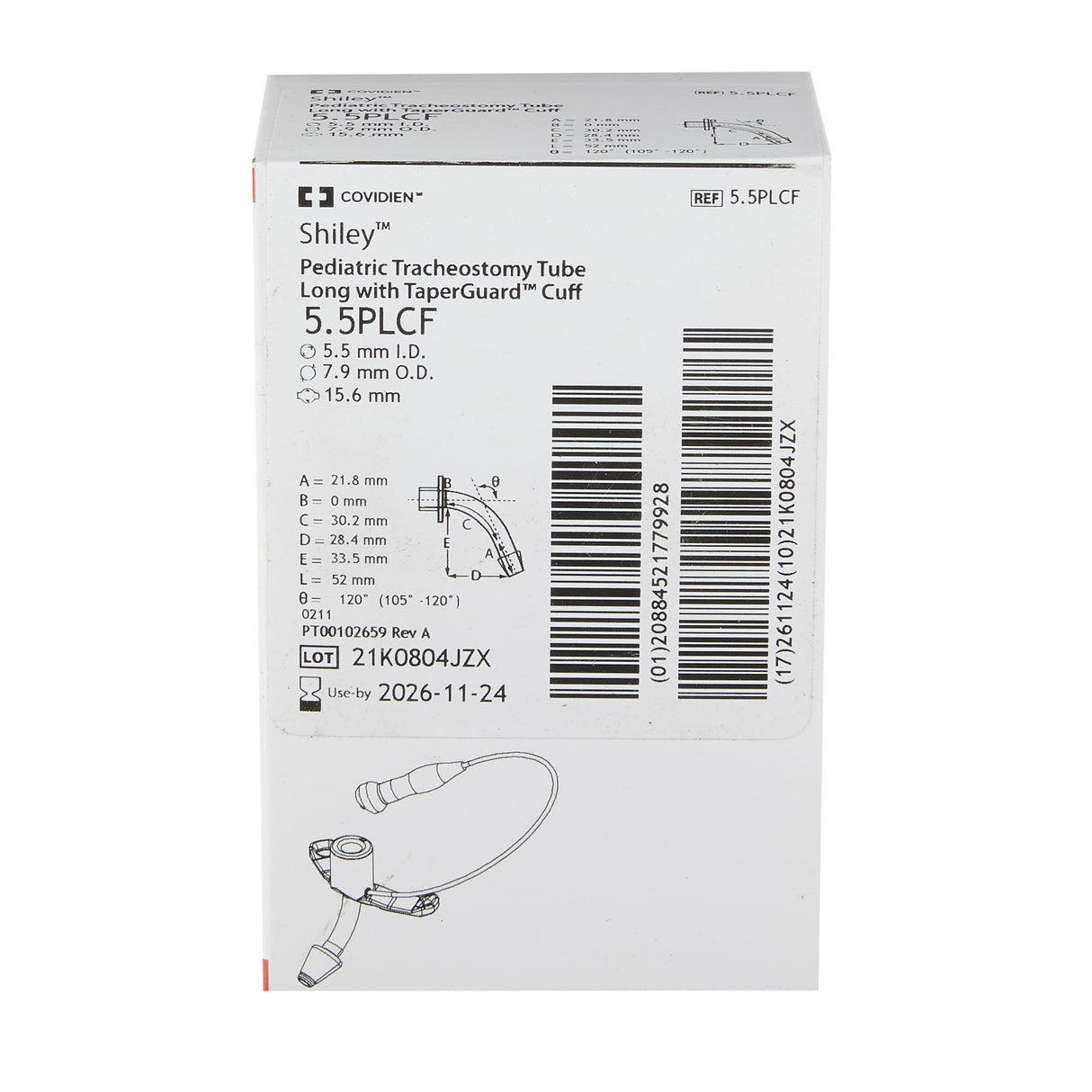 Cuffed Tracheostomy Tube Shiley™ Size 5.5 Adult - BeHope