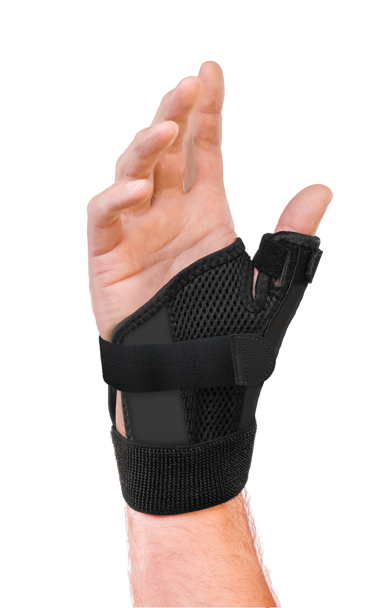 Thumb Stabilizer Mueller Sport Care® Adult One Size Fits Most D-Ring / Hook and Loop Strap Closure Left Hand Black - BeHope