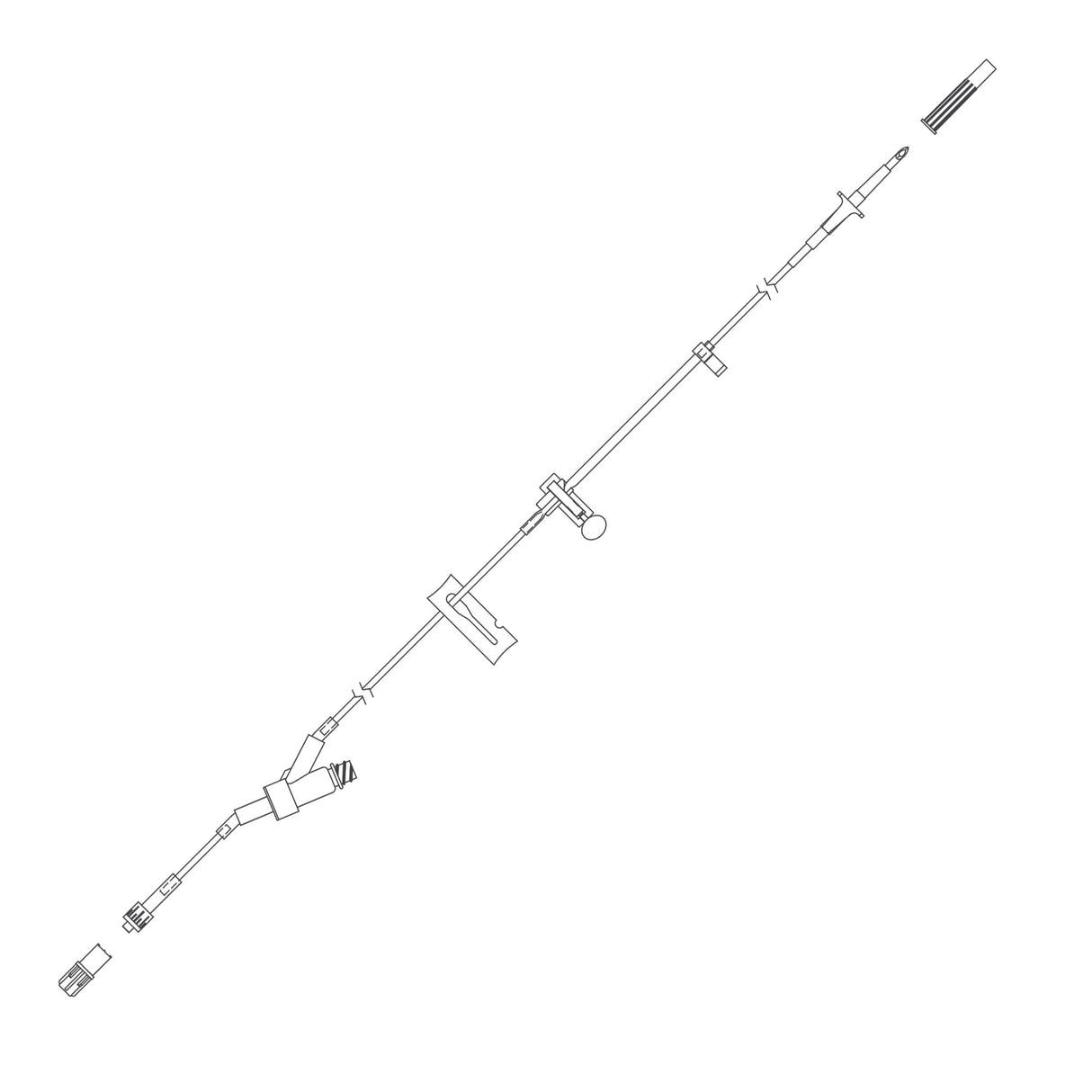 IV Pump Set Curlin® Pump 1 Port 20 Drops / mL Drip Rate Without Filter 98 Inch Tubing Solution - BeHope