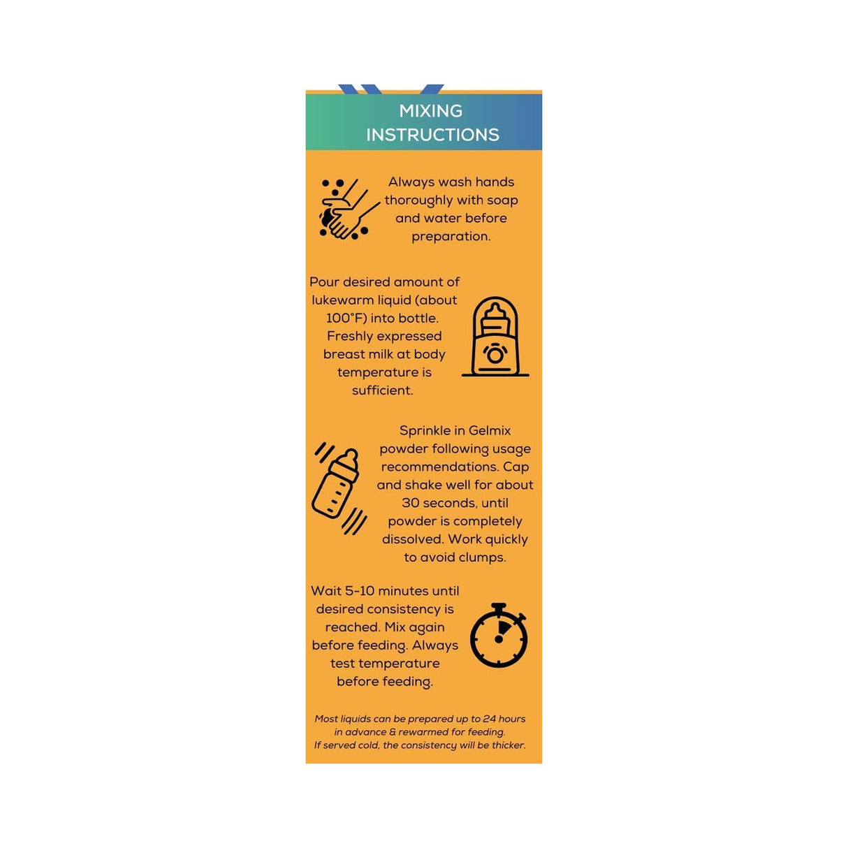 Infant Formula and Breast Milk Thickener Gelmix® 2.4 Gram Individual Packet Unflavored Powder IDDSI Level 1 Slightly Thick - BeHope