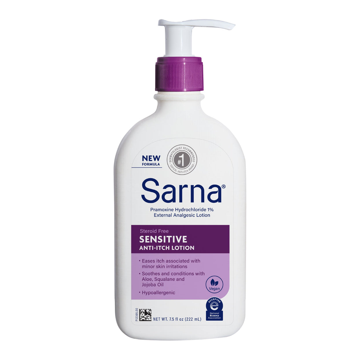 Anti-Itch Hand and Body Lotion Sarna® Sensitive 7.5 oz. Pump Bottle Unscented Lotion - BeHope
