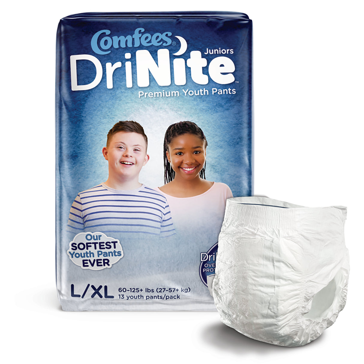 Unisex Youth Absorbent Underwear Comfees® DriNite® Juniors Pull On with Tear Away Seams Large / X-Large Disposable Heavy Absorbency - BeHope