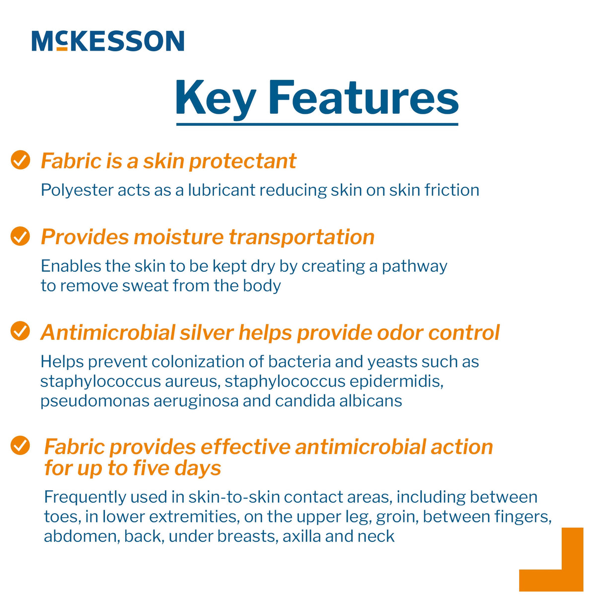 Silver Moisture Wicking Fabric McKesson 10 X 36 Inch Rectangle Sterile - BeHope