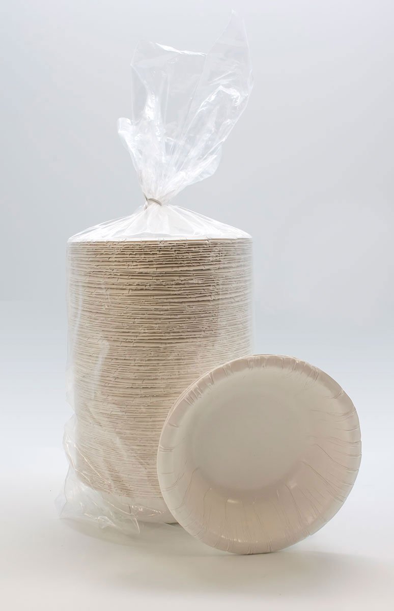 12 oz. Clay Coated Paper Bowl Aspen White Single Use - BeHope