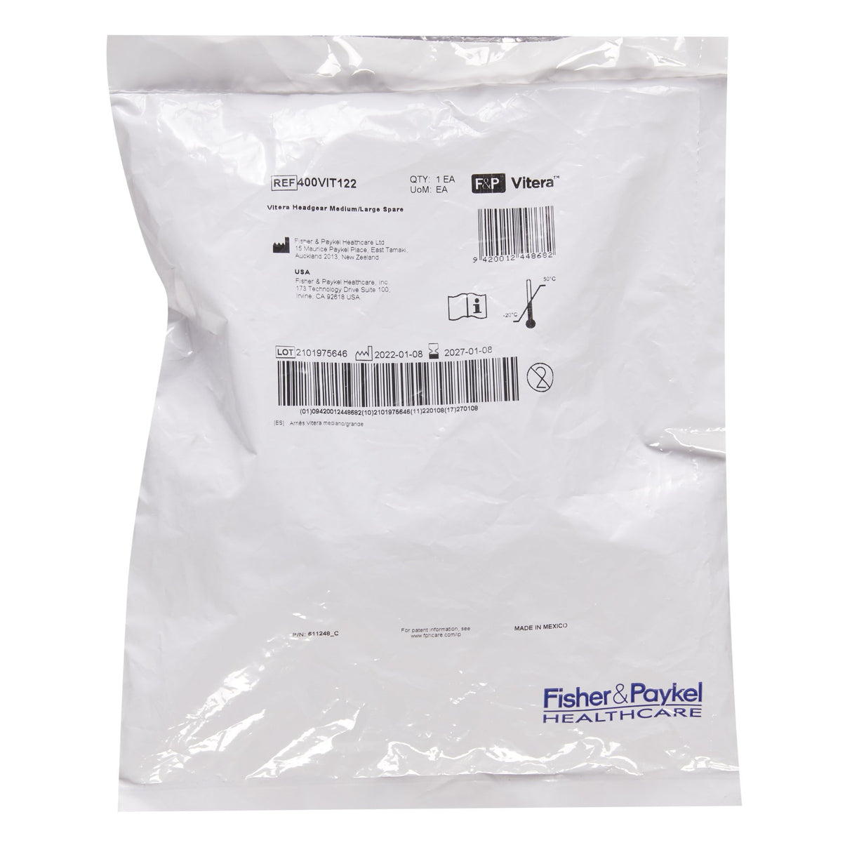 CPAP Mask Component CPAP Headgear F&P Vitera™ Full Face Style Adult - BeHope