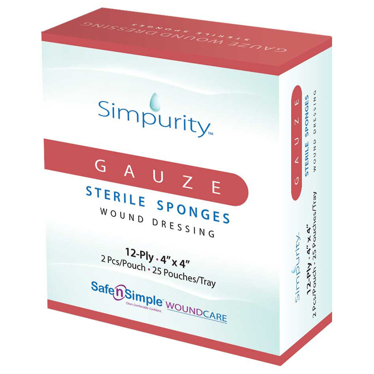 Gauze Sponge Simpurity™ 4 X 4 Inch 12-Ply Sterile 2 per Pack - BeHope