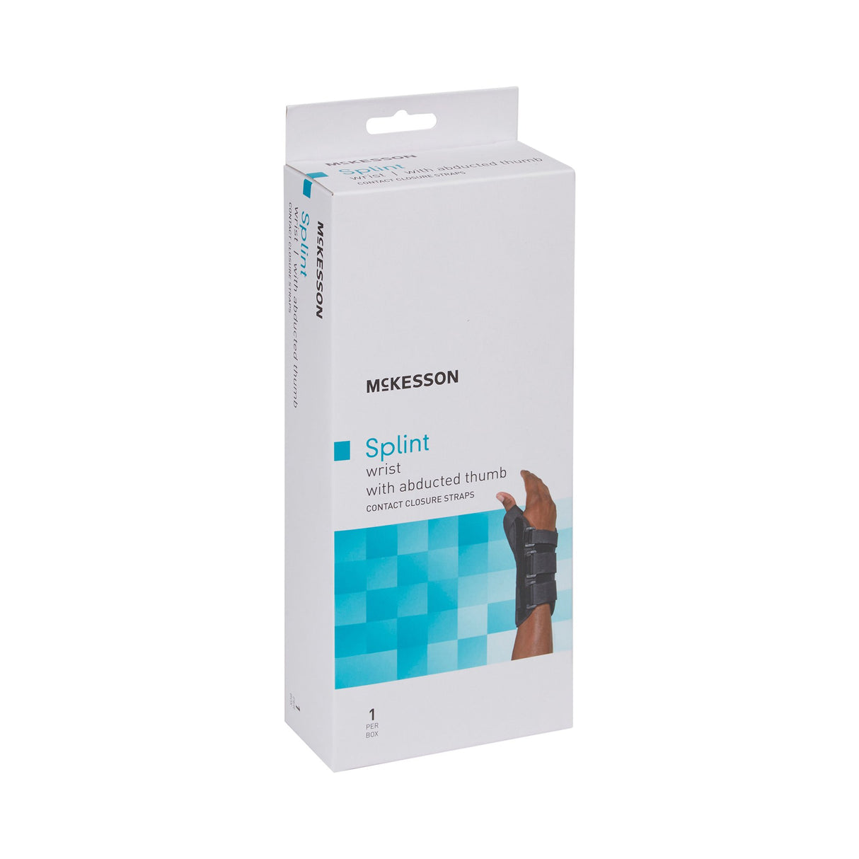 Wrist Brace with Abducted Thumb McKesson Aluminum / Foam / Spandex / Plastic Left Hand Black Small - BeHope