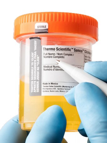 Specimen Container Samco™ Clicktainer™ Sterile with Screw Cap and Patient Information - BeHope