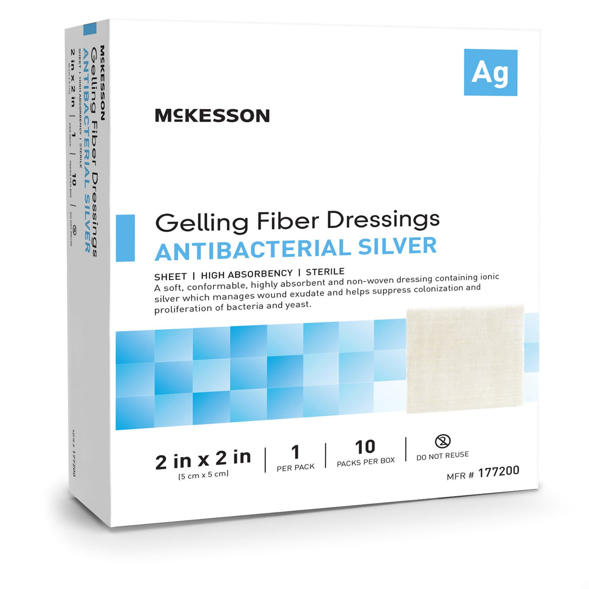 Silver Gelling Fiber Dressing Mckesson Sterile - BeHope