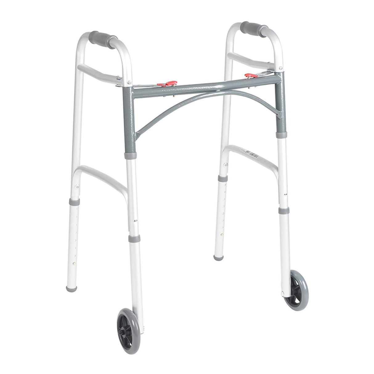 Dual Release Folding Walker with Wheels Adjustable Height drive™ Deluxe Aluminum Frame 350 lbs. Weight Capacity 25 to 32-1/4 Inch Height - BeHope