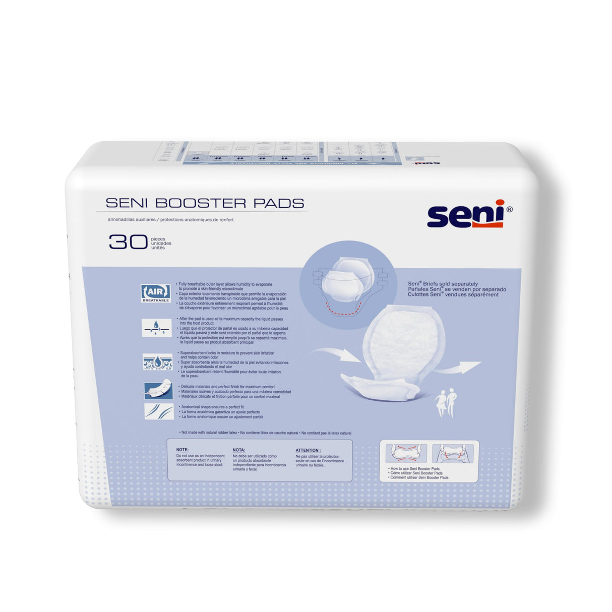 Booster Pad Seni® 25 Inch Length Moderate Absorbency Super Absorbent Core One Size Fits Most - BeHope