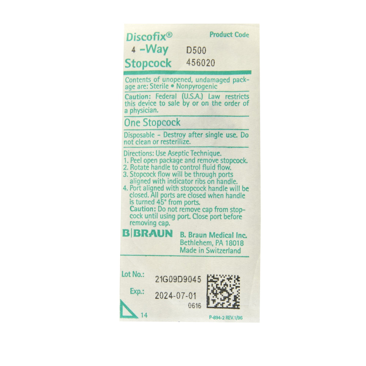 Stopcock Braun 4 Way Sterile - BeHope