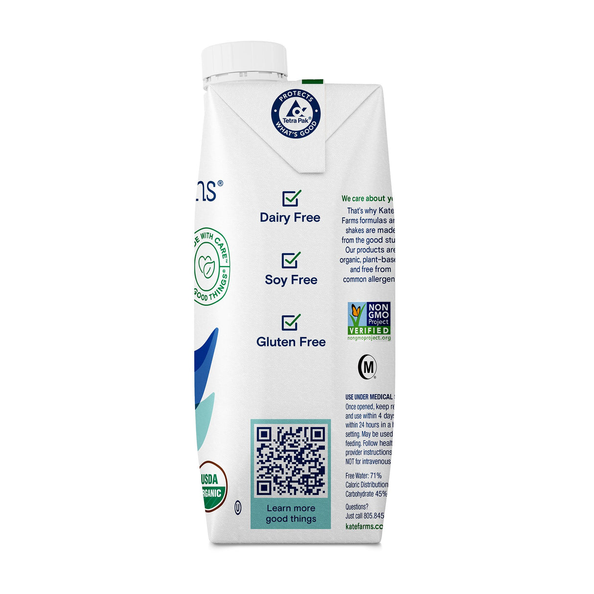 Oral Supplement Kate Farms Standard 1.4 Plain Flavor Liquid 11 oz. Carton - BeHope