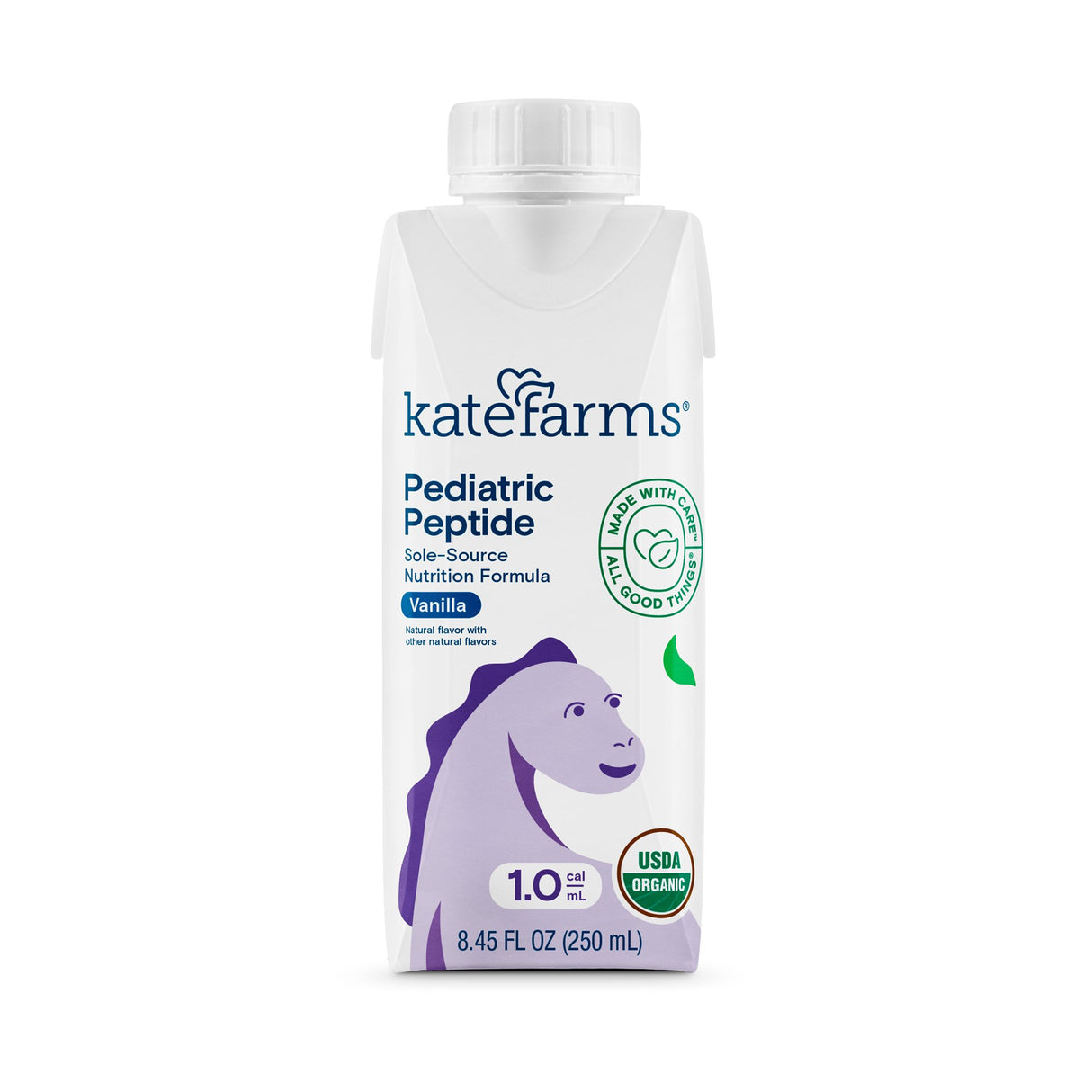 Pediatric Oral Supplement Kate Farms Pediatric Peptide 1.0 Vanilla Flavor 8.45 oz. Carton Liquid Organic Hydrolyzed Pea Protein - BeHope