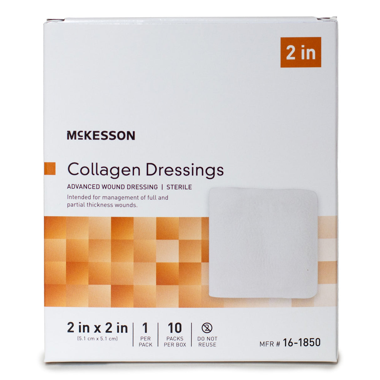 Collagen Dressing McKesson 2 X 2 Inch Square Sterile - BeHope