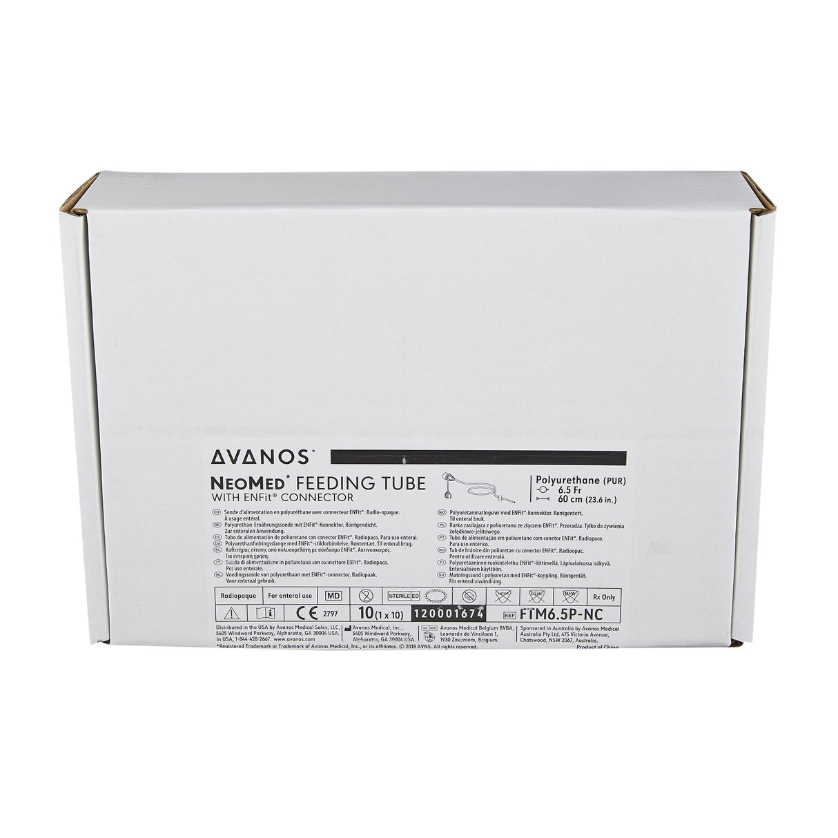 Nasogastric Feeding Tube NeoMed® 6.5 Fr. 60 cm Tube Polyurethane Sterile - BeHope