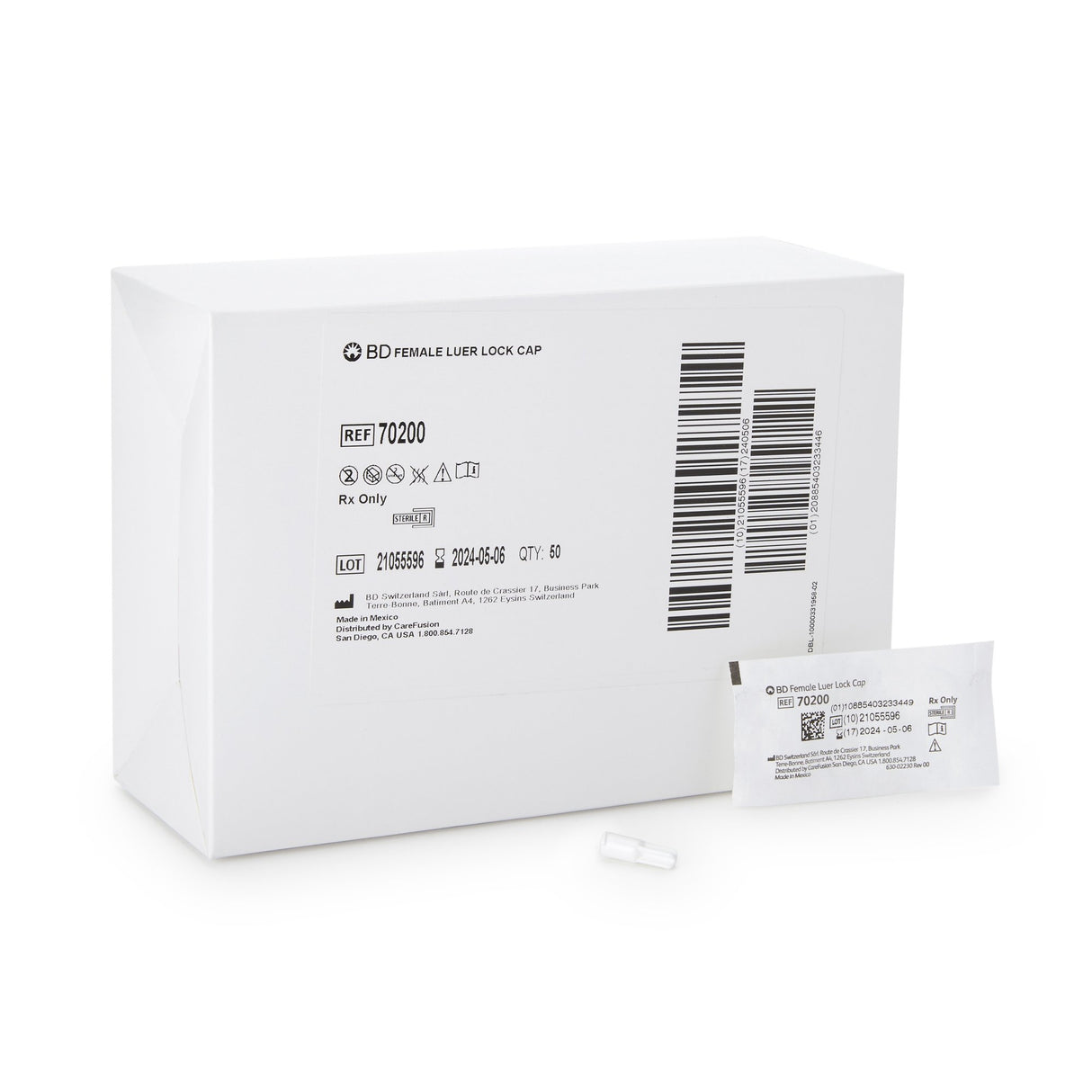 Female Luer Lok Cap Alaris® Sterile Secure IV Connection - BeHope