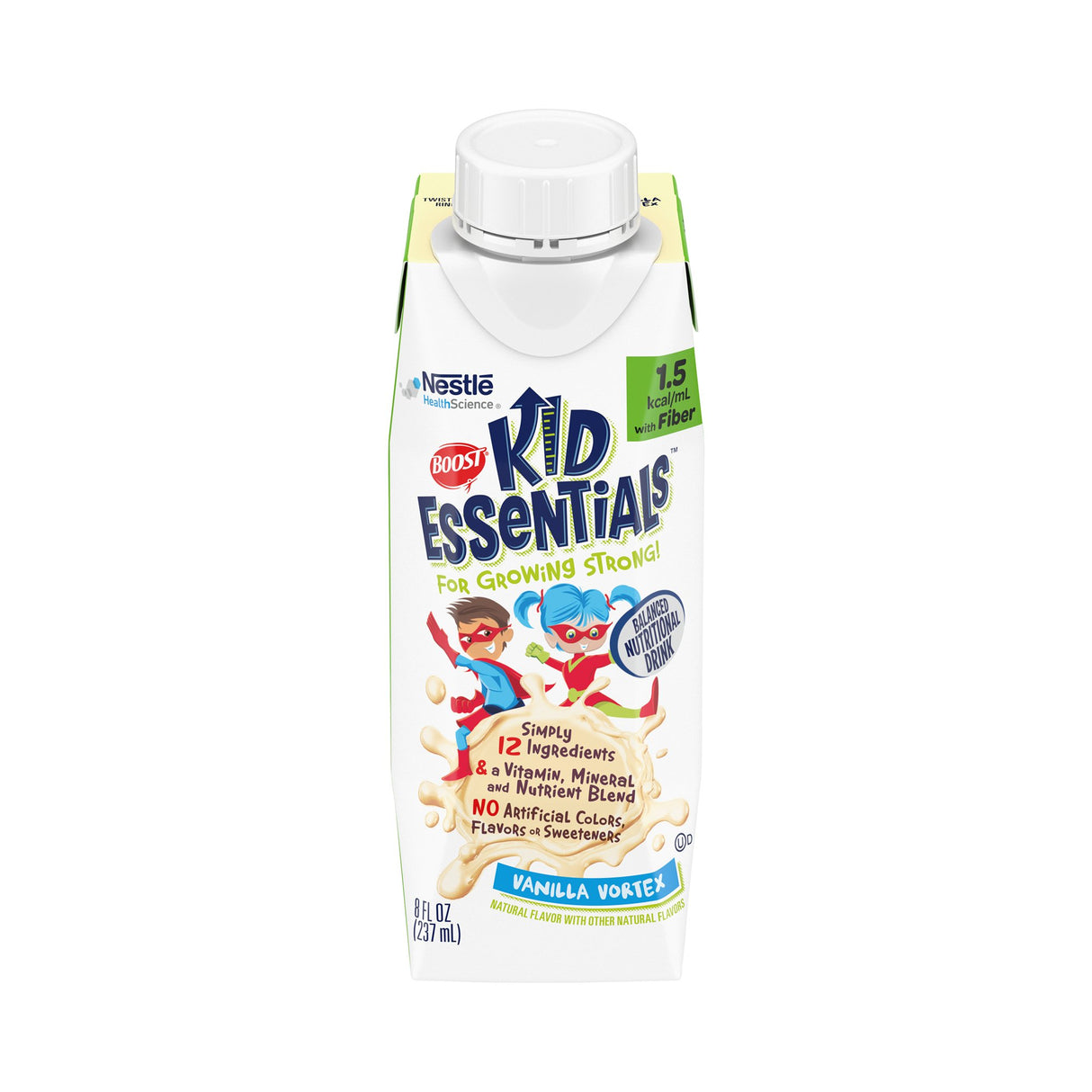 Pediatric Oral Supplement Boost® Kid Essentials™ 1.5 with Fiber Vanilla Vortex Flavor 8 oz. Carton Liquid Vitamins / Minerals - BeHope