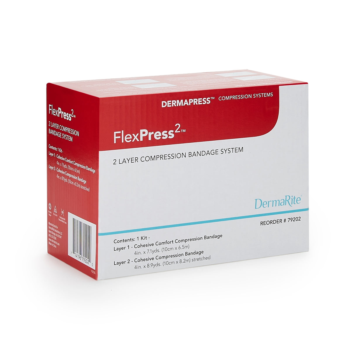 2 Layer Compression Bandage System FlexPress2™ 4 Inch X 7-1/10 Yard / 4 Inch X 8-9/10 Yard Self-Adherent Closure Tan / White NonSterile Standard Compression - BeHope