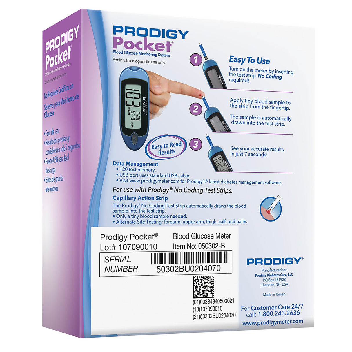 Blood Glucose Meter Prodigy Diabetes Care No Coding Required - BeHope