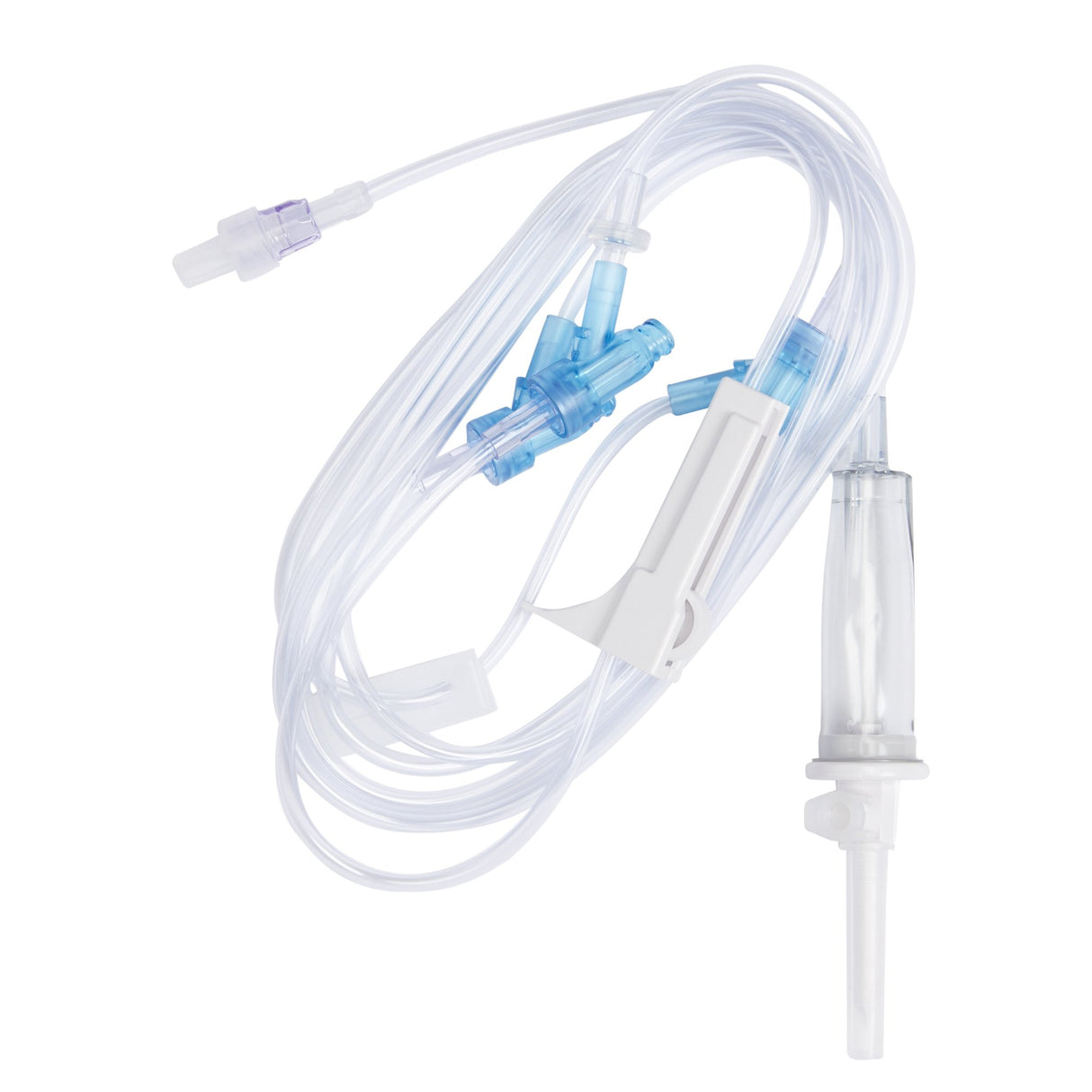Primary IV Administration Set SafeDay™ Gravity 3 Ports 15 Drops / mL Drip Rate Without Filter 112 Inch Tubing Solution - BeHope