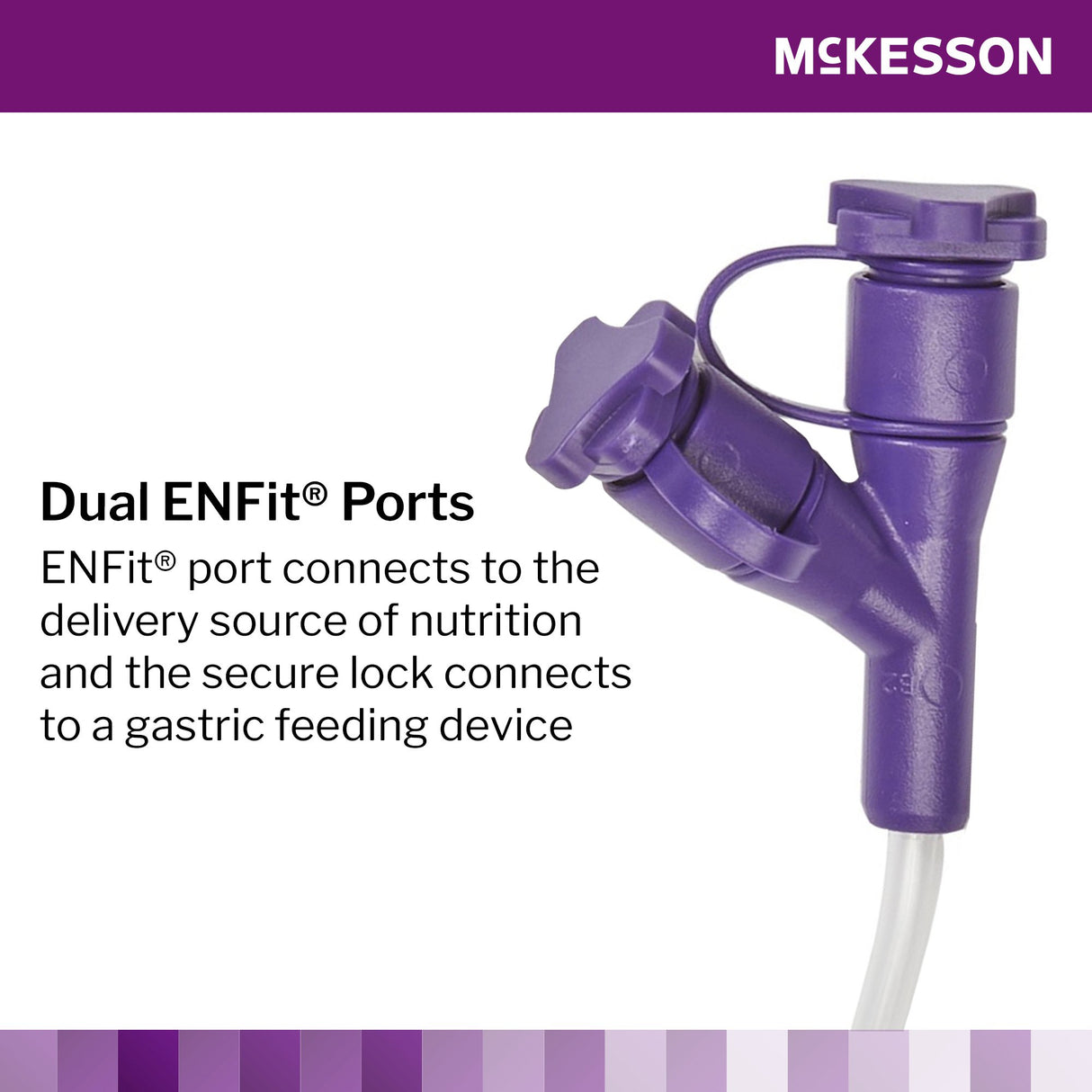 Enteral Feeding Extension Set McKesson 24 Inch, Enfit, Y-Port, Right Angle Connector and Clamp, NonSterile - BeHope