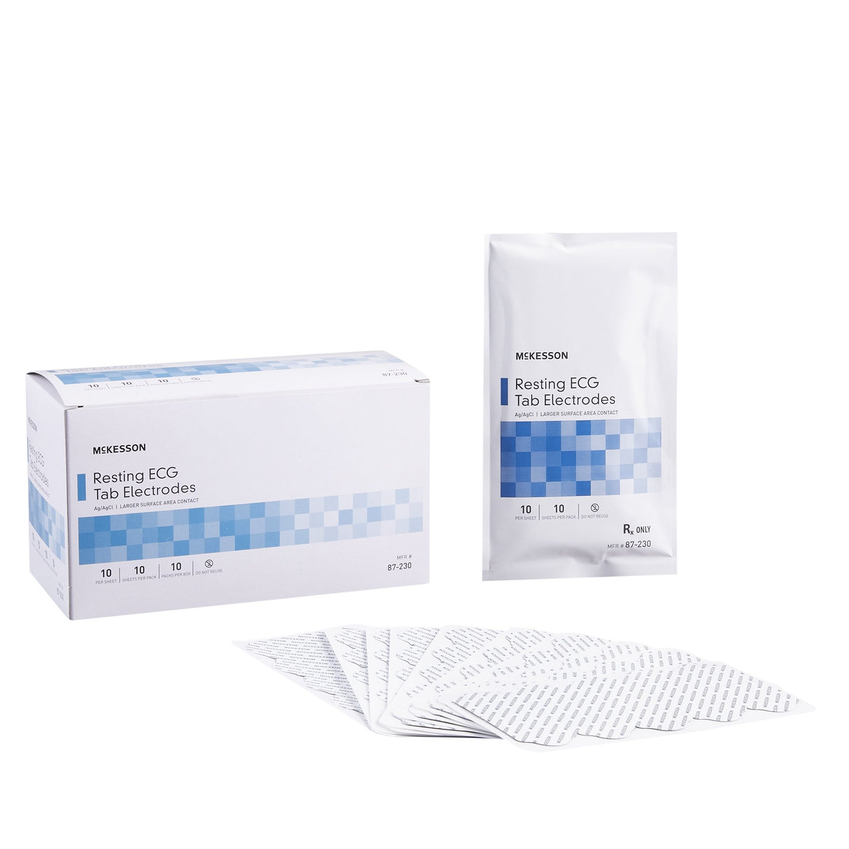 McKesson Adult Resting ECG Tab Electrodes Conductive Adhesive Gel Non-radiolucent - BeHope