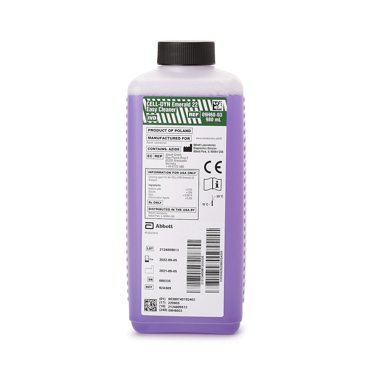 Hematology System Reagent Cell-Dyn® Easy Cleaner For Cell-Dyn Emerald 22 Hematology Analyzer - BeHope