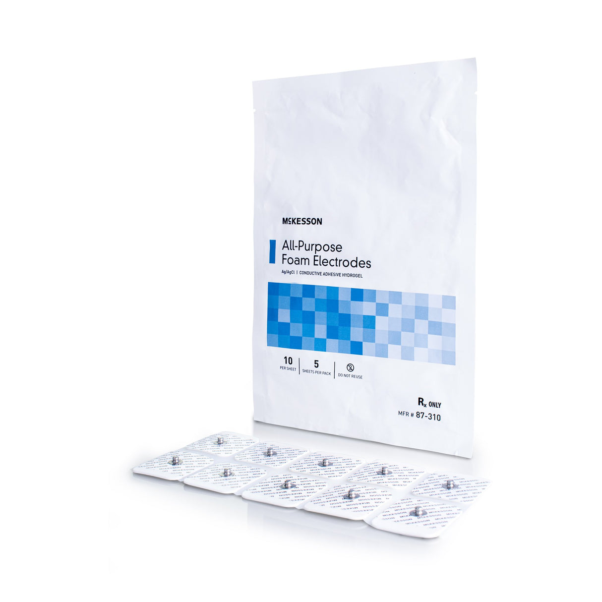 Mckesson Adult ECG Monitoring Electrode Silver Chloride Snap Conductive Adhesive Non-radiolucent - BeHope