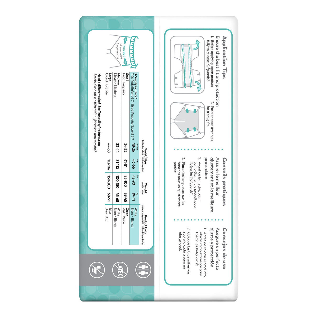 Unisex Youth Incontinence Brief Tranquility® Essential X-Small Disposable Heavy Absorbency - BeHope