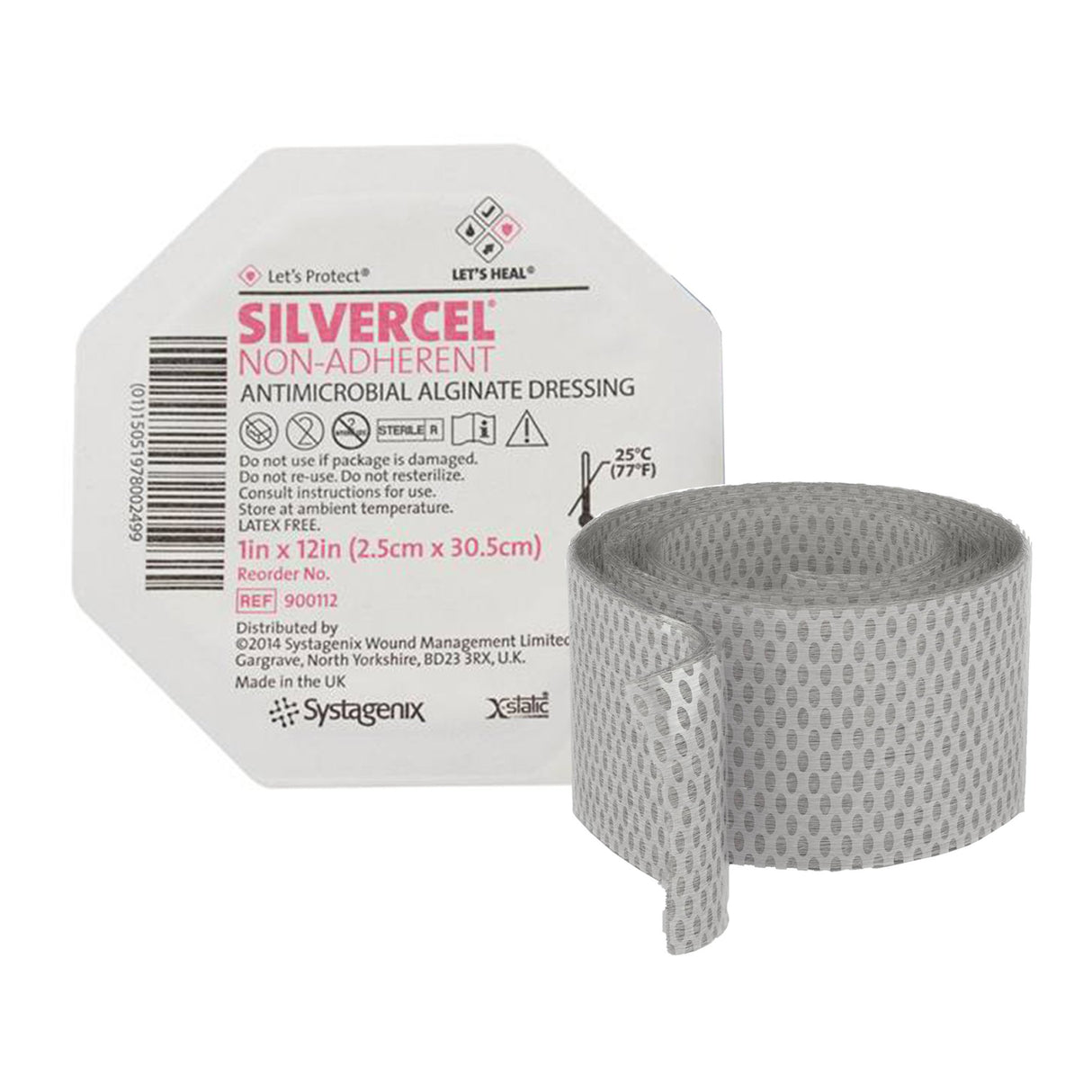Silver Alginate Dressing Silvercelâ„¢ Non-Adherent 1 X 12 Inch Rope Sterile - BeHope