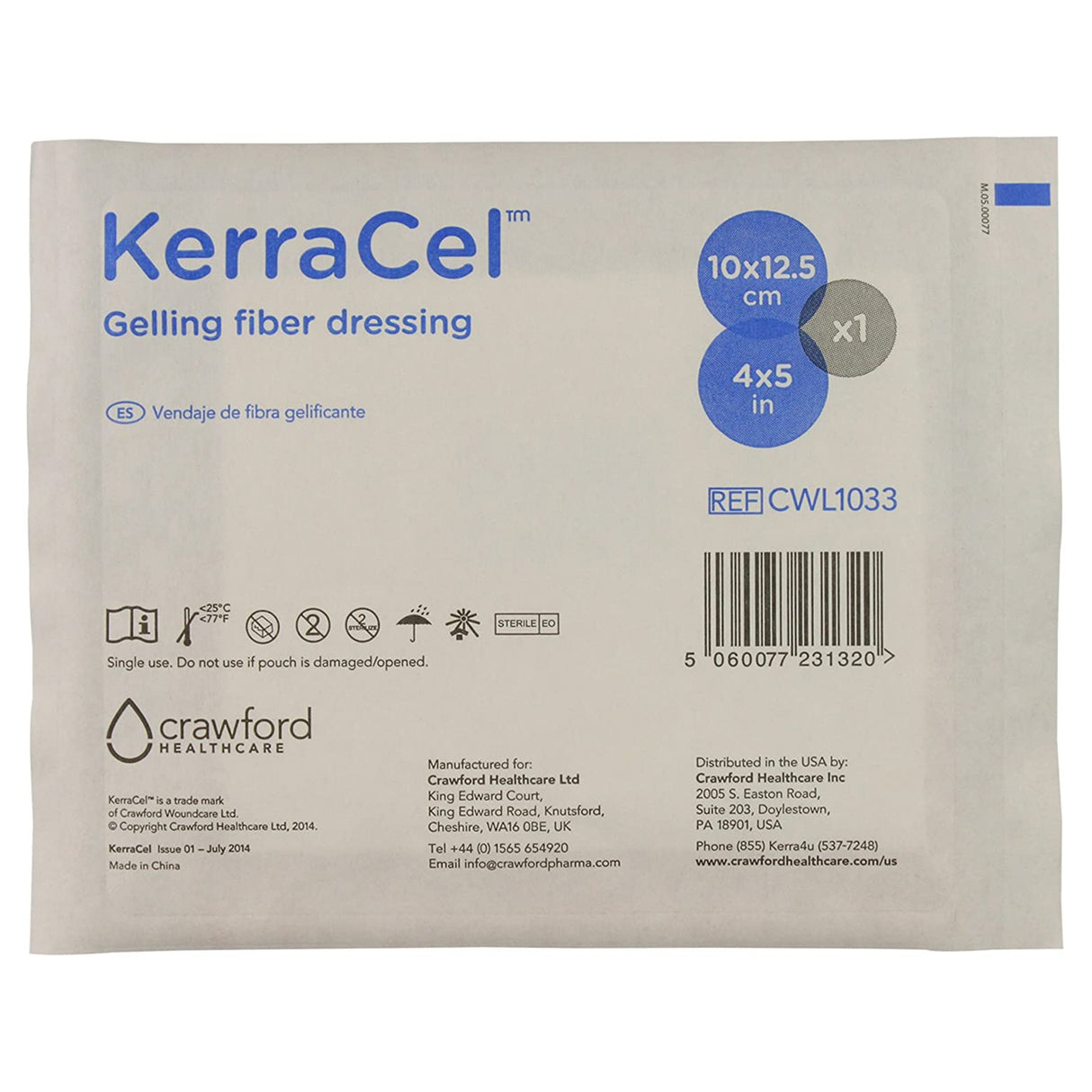Gelling Fiber Wound Dressing KerraCelâ„¢ 4 X 5 Inch Rectangle Sterile - BeHope
