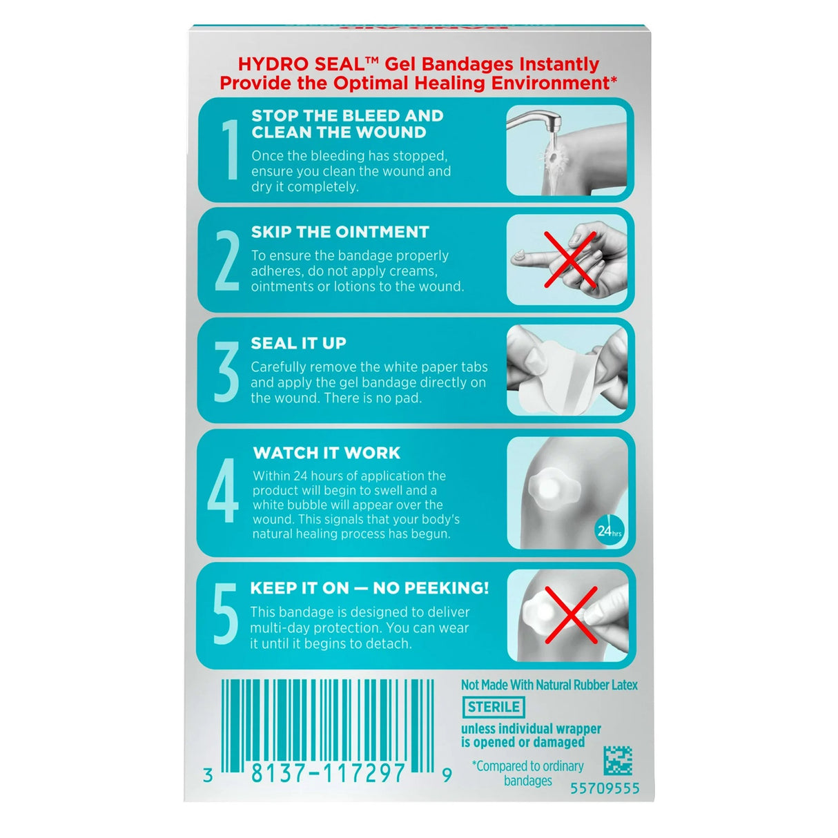 Waterproof Adhesive Strip Band-Aid® Hydro Seal™ Hydrocolloid Gel Tan 1 X 2 Inch Sterile - BeHope