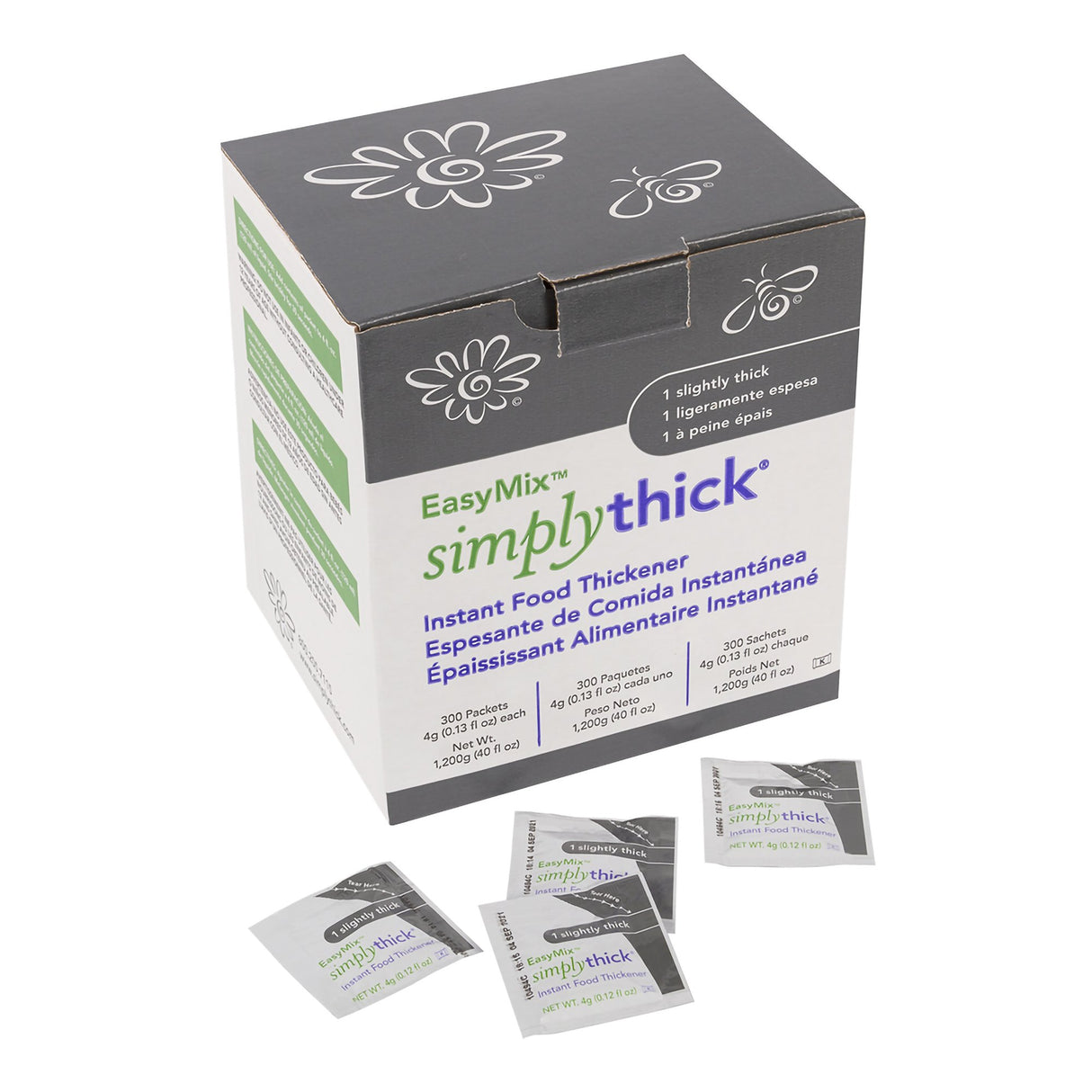 Food and Beverage Thickener SimplyThick® Easy Mix 4 oz. Individual Packet Unflavored Gel IDDSI Level 1 Slightly Thick - BeHope