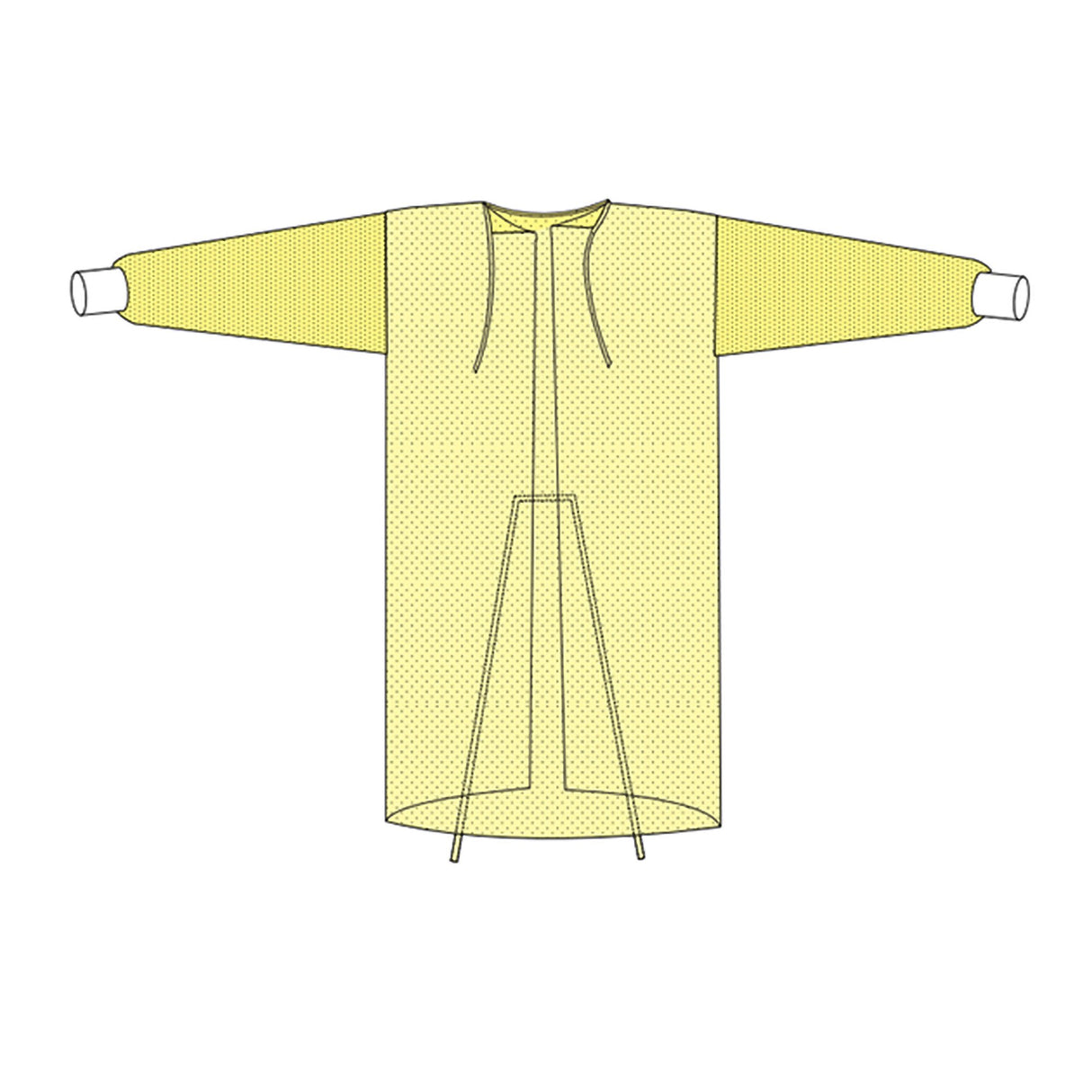 Protective Procedure Gown Large Yellow NonSterile Not Rated Disposable - BeHope