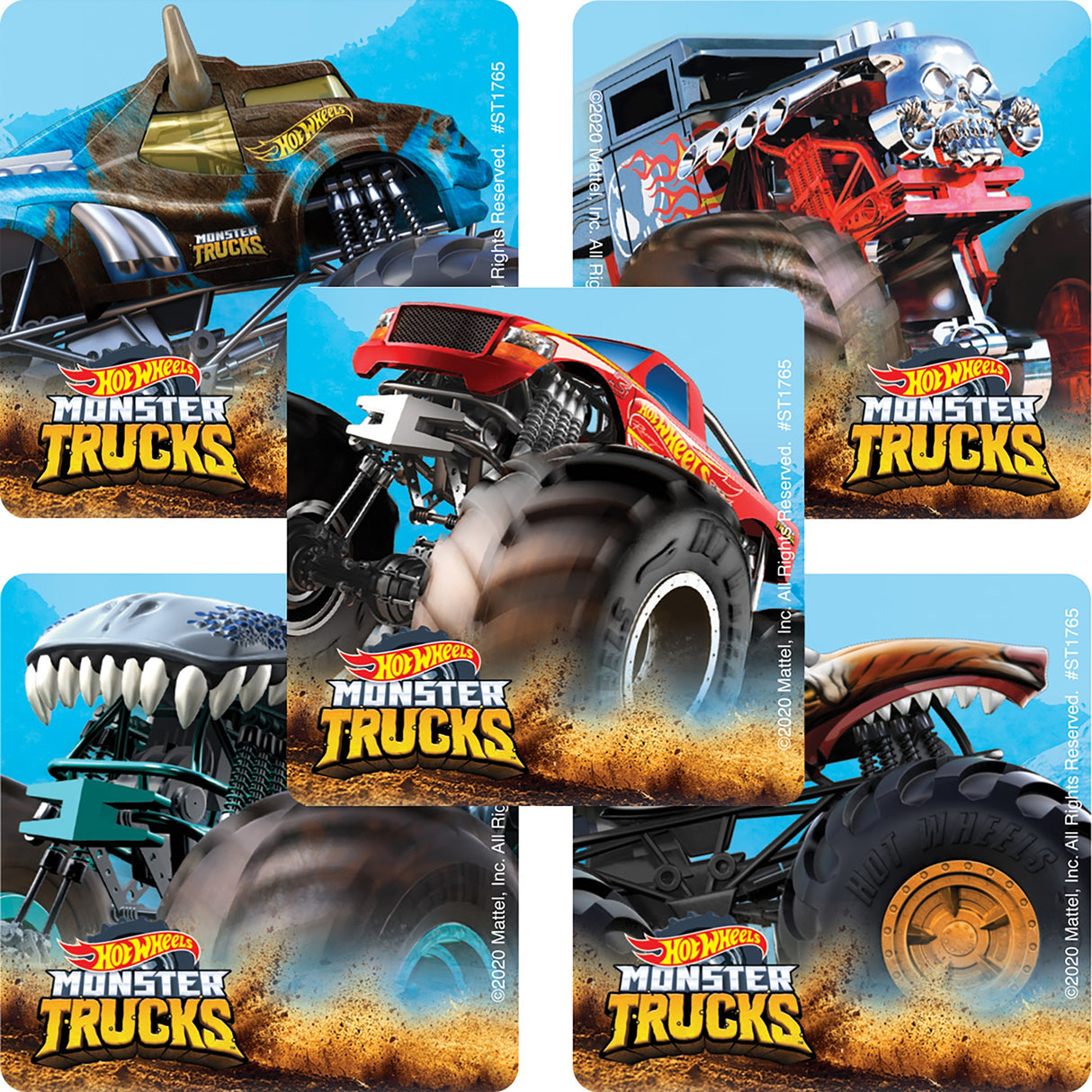 SmileMakers® 100 per Box Hot Wheels Monster Truck Sticker 2-1/2 Inch - BeHope