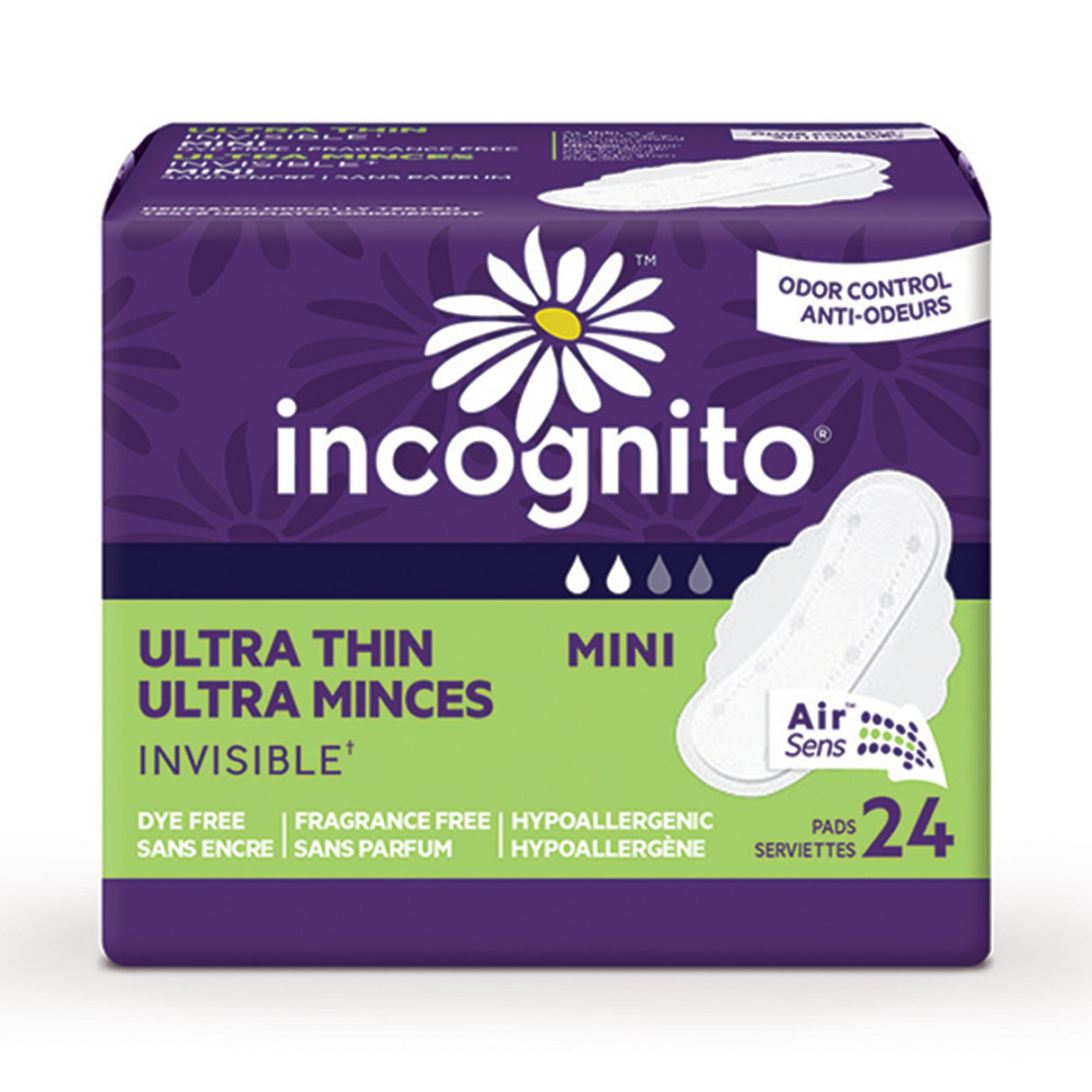 Feminine Pad Incognito® Breathable Dye-Free Fragrance-Free Protection - BeHope
