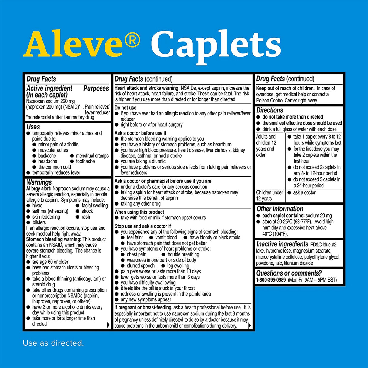 Pain Relief Aleve® 220 mg Strength Naproxen Sodium Caplet 24 per Bottle - BeHope