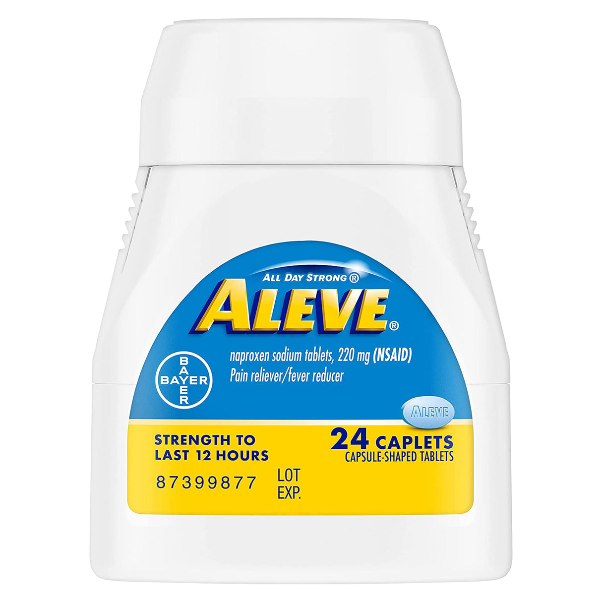 Pain Relief Aleve® 220 mg Strength Naproxen Sodium Caplet 24 per Bottle - BeHope