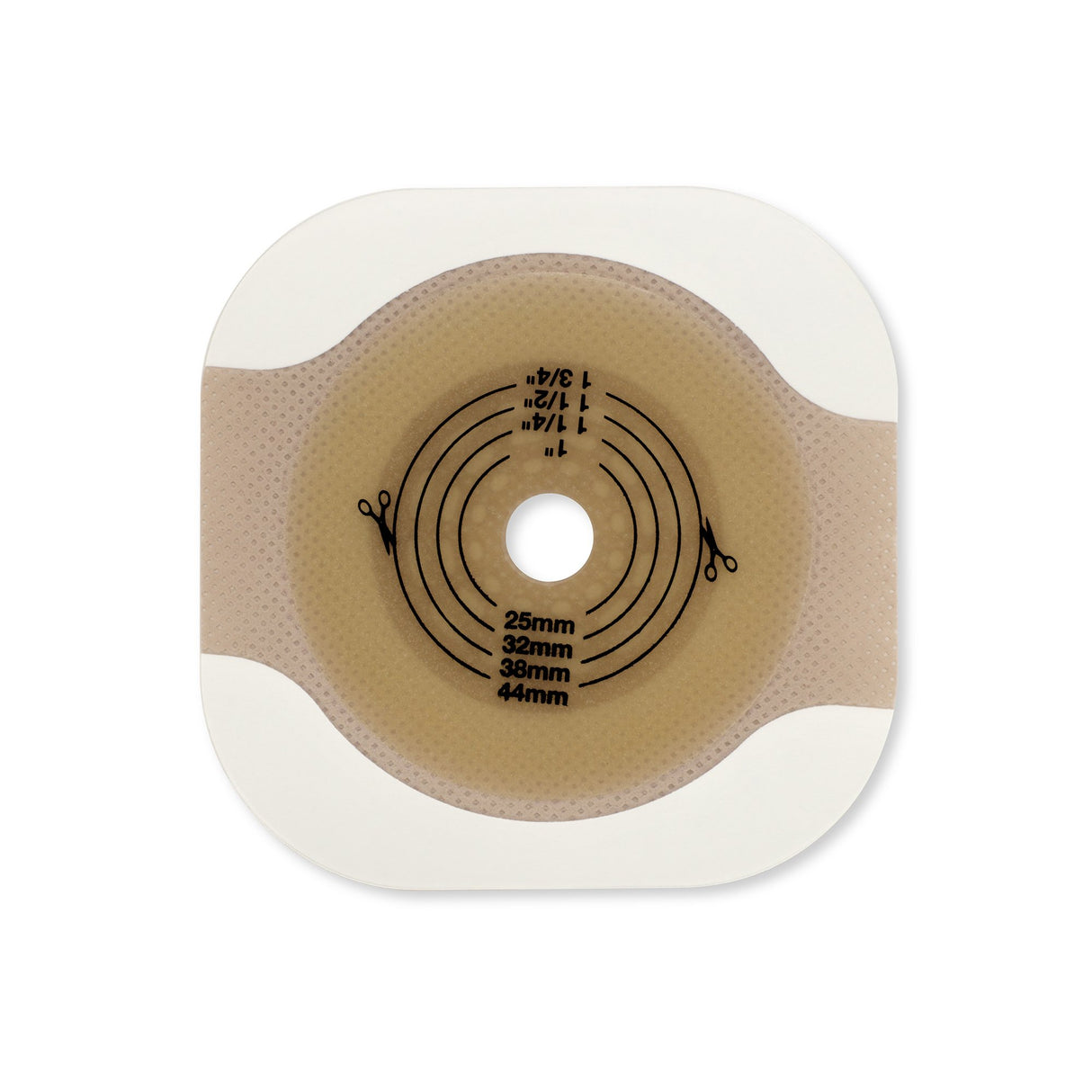 Ostomy Barrier New Image™ Flat CeraPlus™ Precut, Extended Wear Adhesive Tape Borders 2-1/4 Inch Flange Red Code 1-3/8 Inch Opening - BeHope