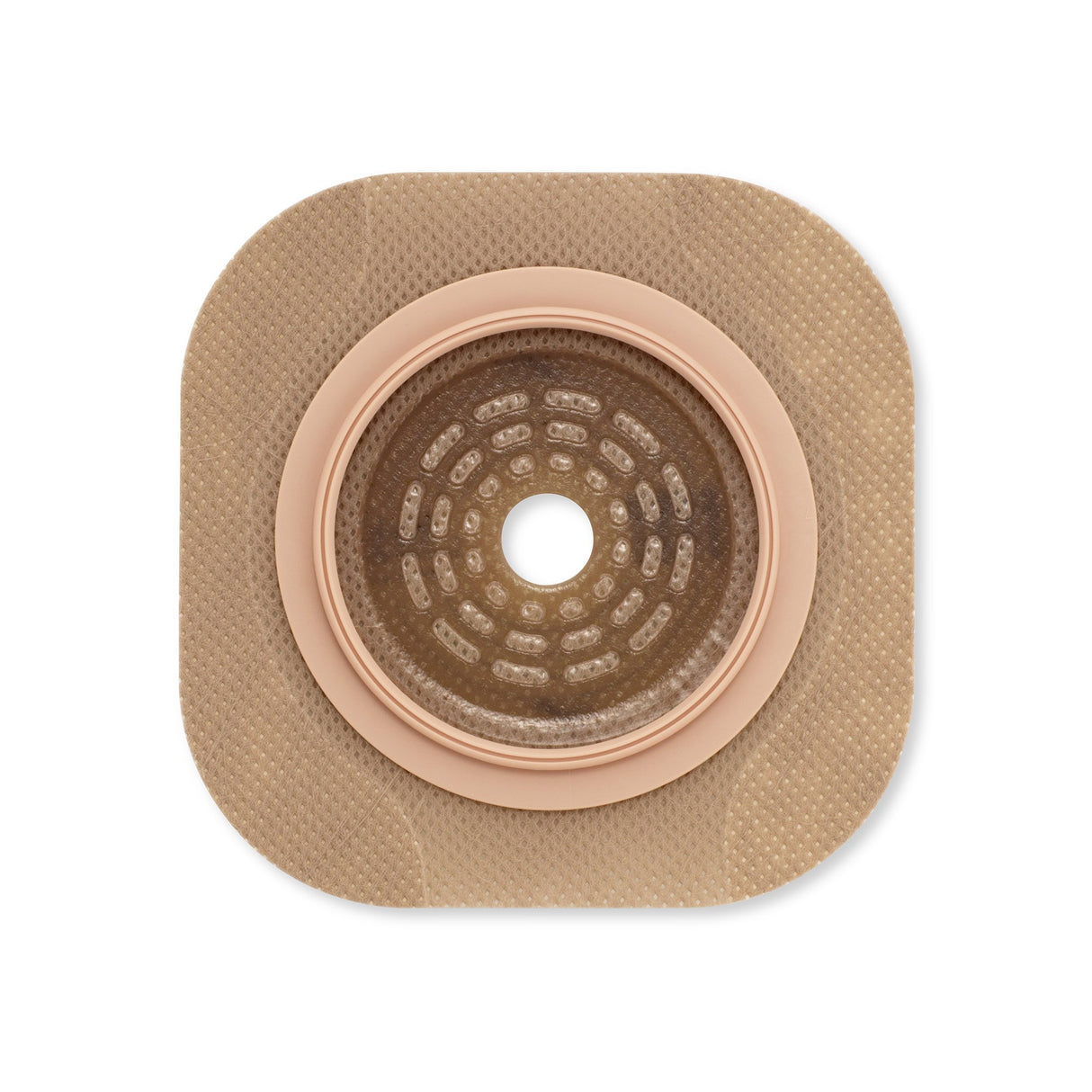 Ostomy Barrier New Image™ Flat CeraPlus™ Precut, Extended Wear Adhesive Tape Borders 2-1/4 Inch Flange Red Code 1-3/8 Inch Opening - BeHope