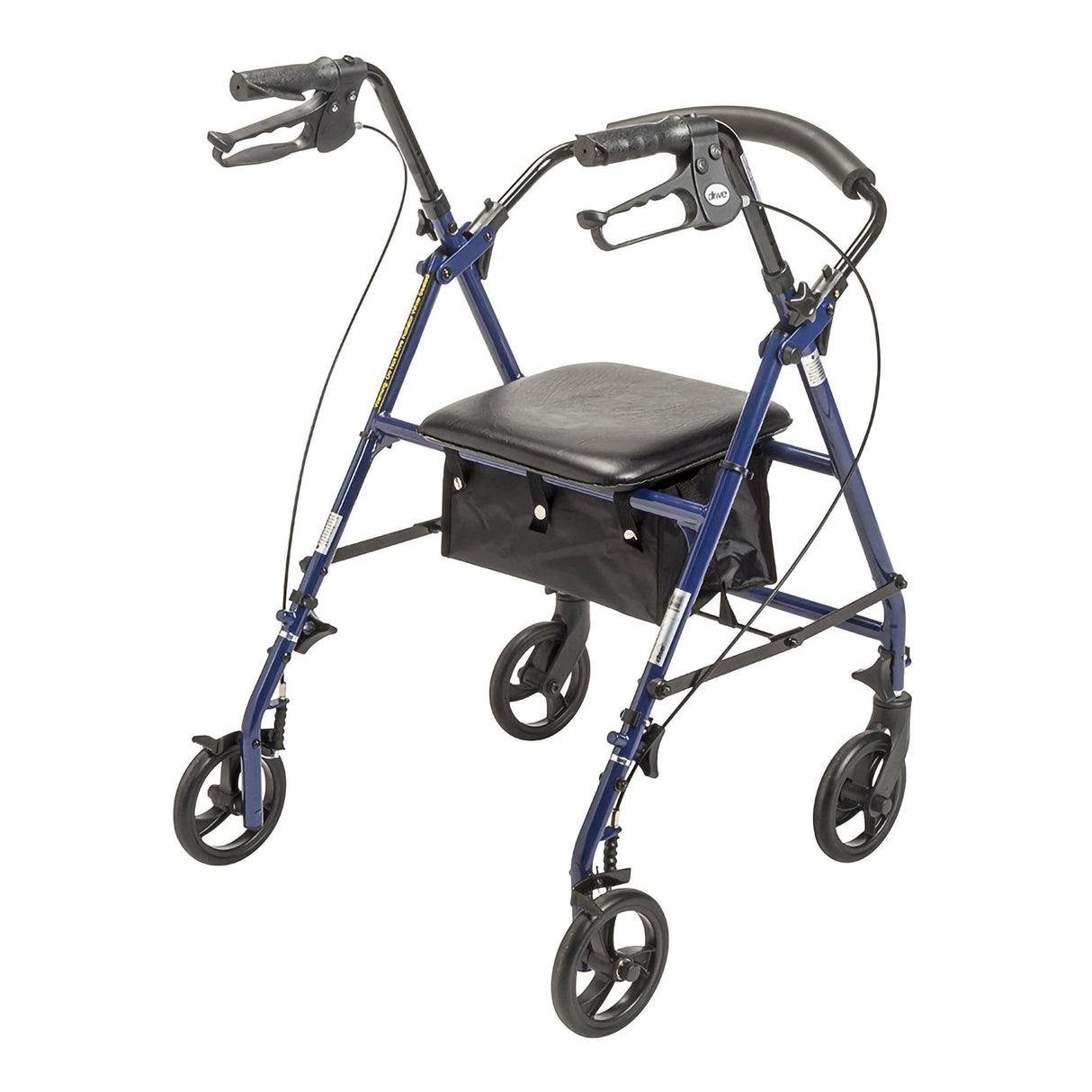 4 Wheel Rollator drive™ Blue Adjustable Height / Folding Steel Frame - BeHope