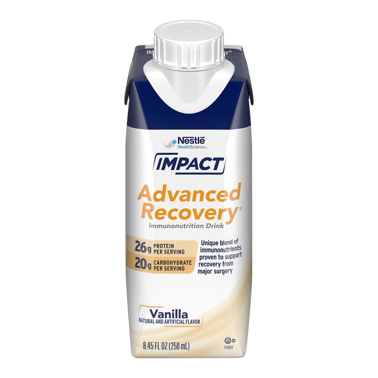 Oral Supplement Impact Advanced Recovery® Vanilla Flavor Liquid 8.45 oz. Reclosable Carton - BeHope