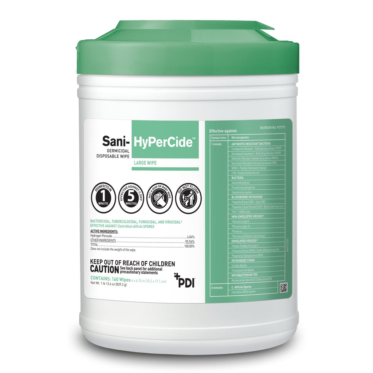 Sani-HyPerCide™ Germicidal Hydrogen Peroxide Disinfectant Cleaner Wipe - BeHope