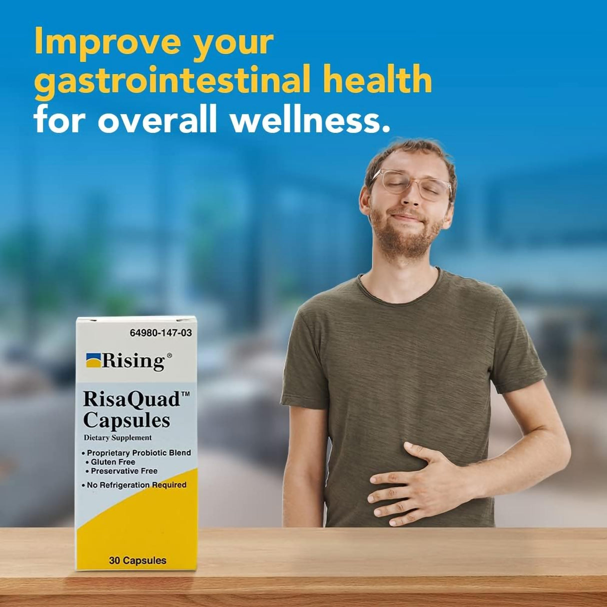 Probiotic Dietary Supplement RisaQuad™ 30 per Bottle Capsule - BeHope