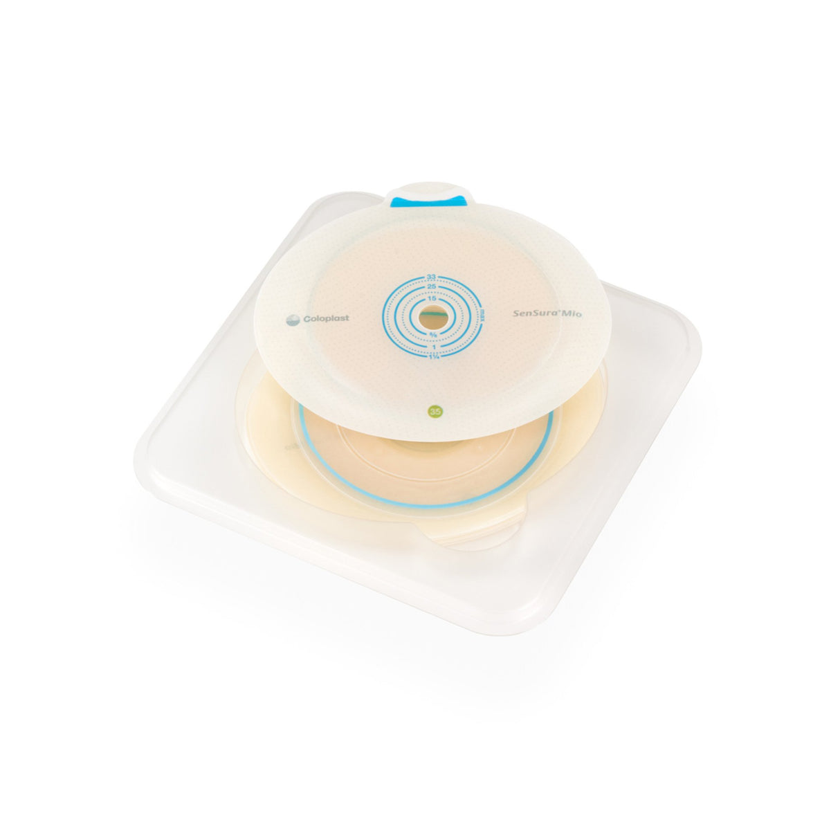 Ostomy Barrier SenSura® Mio Flex Trim to Fit, Extended Wear Elastic Adhesive 40 mm Flange Green Code System 3/8 to 1-5/16 Inch Opening - BeHope