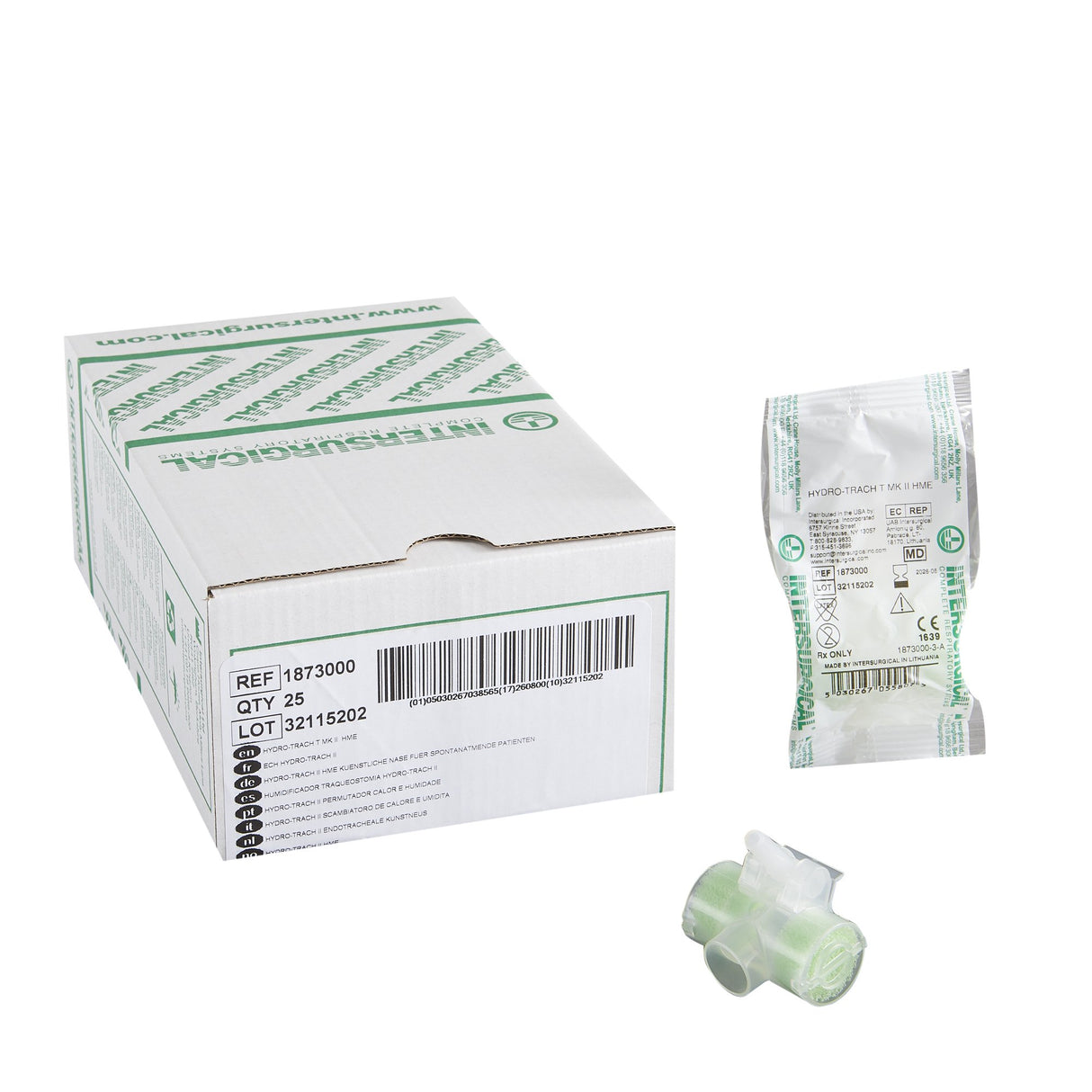Heat and Moisture Exchanger-Trach Hydro-Trach™ T range 13.2 mg H₂O/L @ VT 500 mL 0.3 cm H₂O @ 30 LPM - BeHope