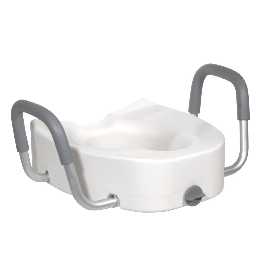 Premium Plastic, Raised, Elongated Toilet Seat with Lock -BeHope