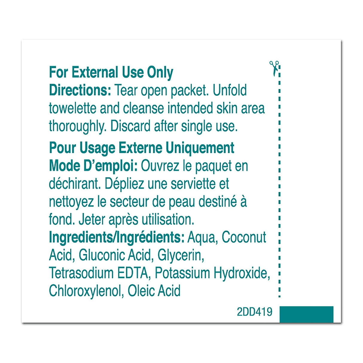 Castile Soap Towelette PDI® Individual Packet Scented 100 Count - BeHope
